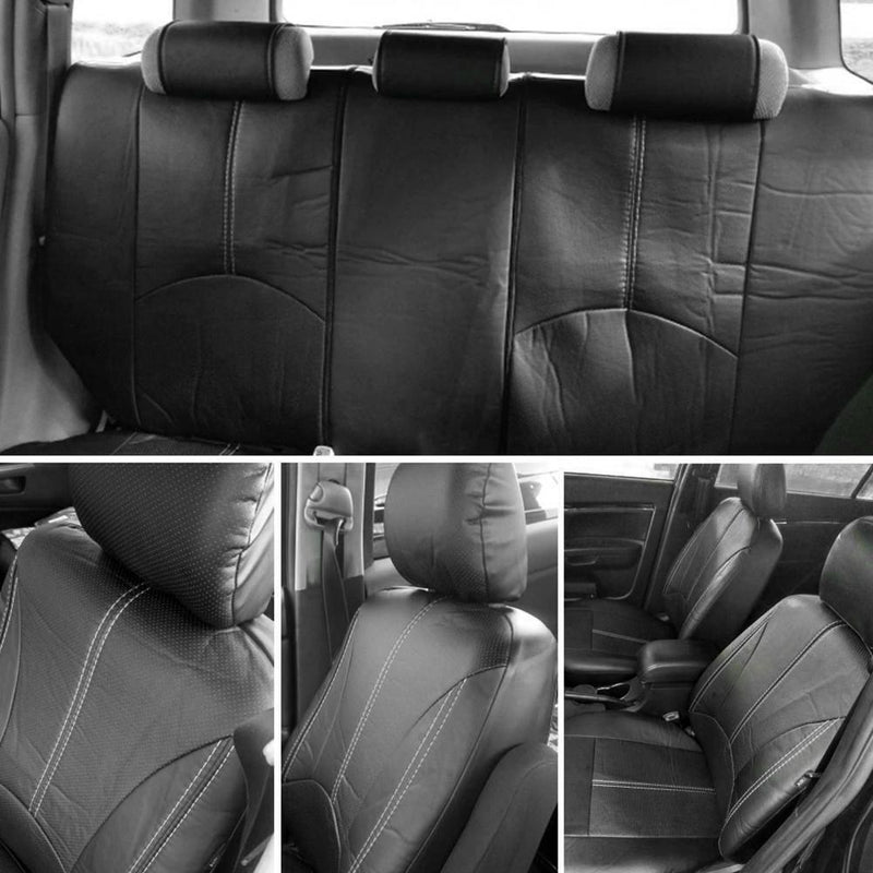 Four Seasons PU Leather Car Seat Covers Set Automobile Seat Protector Universal