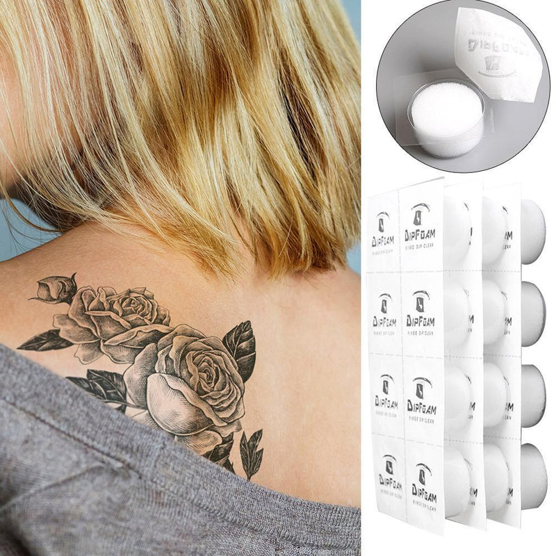 24pcs Disposable Tattoo Cap Dip Foam Cleaning Cup for Tattoo Needles Cartridges