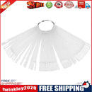 50pcs Nail Art False Tips Sticks Display Fan Design(Steel ring transparent)