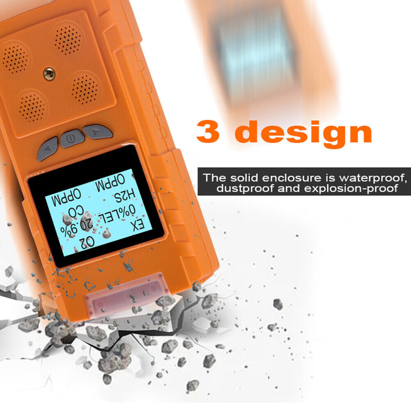 4"" 1 Multi Gas Oxygen Hydrogen Sulfide Carbon Monoxide Fuel Monitor