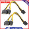 2pcs Dual 15Pin SATA Male PCIe 8Pin(6+2) Male Graphics Card Power Cord