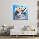 Handmade DIY Full Round Drill Diamond Painting 5D Cat Poster Kit for Home