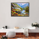 5D Diamond Painting Landscape Train Full Round Drill DIY Crafts Mosaic Pictures