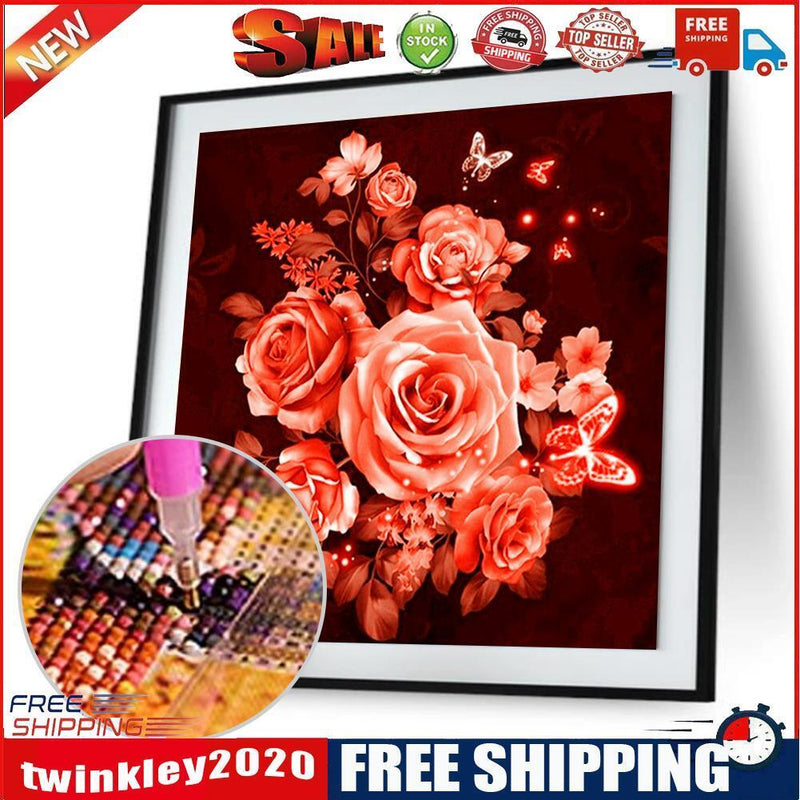 Rose 5D Diamond Painting Embroidery DIY Cross Stitch Home Decor Gift(Orange