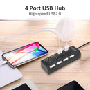 USB Hub 480Mbps High Speed Multi USB 2.0 Adapter Expander Splitter with Switch