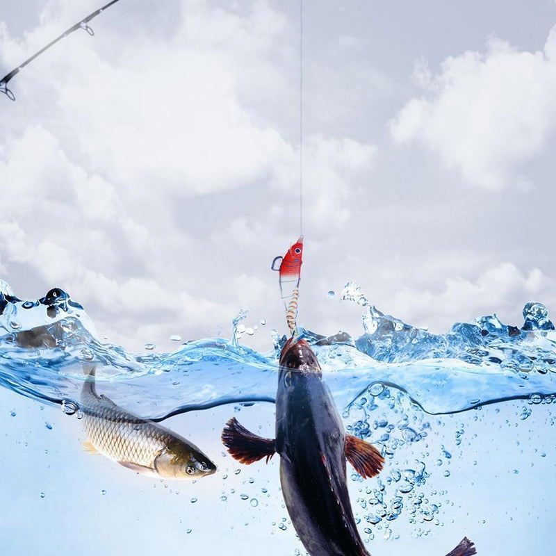 Luminous Wood Shrimp Fishing Lures 12cm 14.3g Artificial Bait (Red White)
