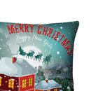 Linen Snow House Pattern Car Cushion Decorative Cover Sofa Throw Pillow Cases