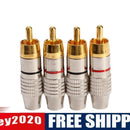 4PCS RCA Plug Audio Video Locking Cable Connector Plug Titanize Connector