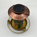Metal Bird Feeders Outdoor Hanging Solar Lawn Lantern Light Garden Decor
