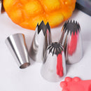 4Pc Large Flower  Icing Piping Nozzle Russian Pastry Tips Baking Mold Cake Decor
