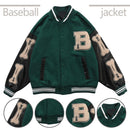 Baseball Jacket for Women Men Long Sleeves Button Up Outwear (Green 2XL)