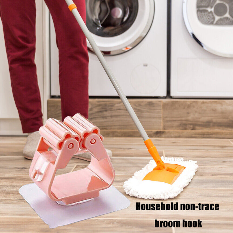 Bathroom Kitchen Seamless Broom Hanging Bracket Storage Racks Household Tools