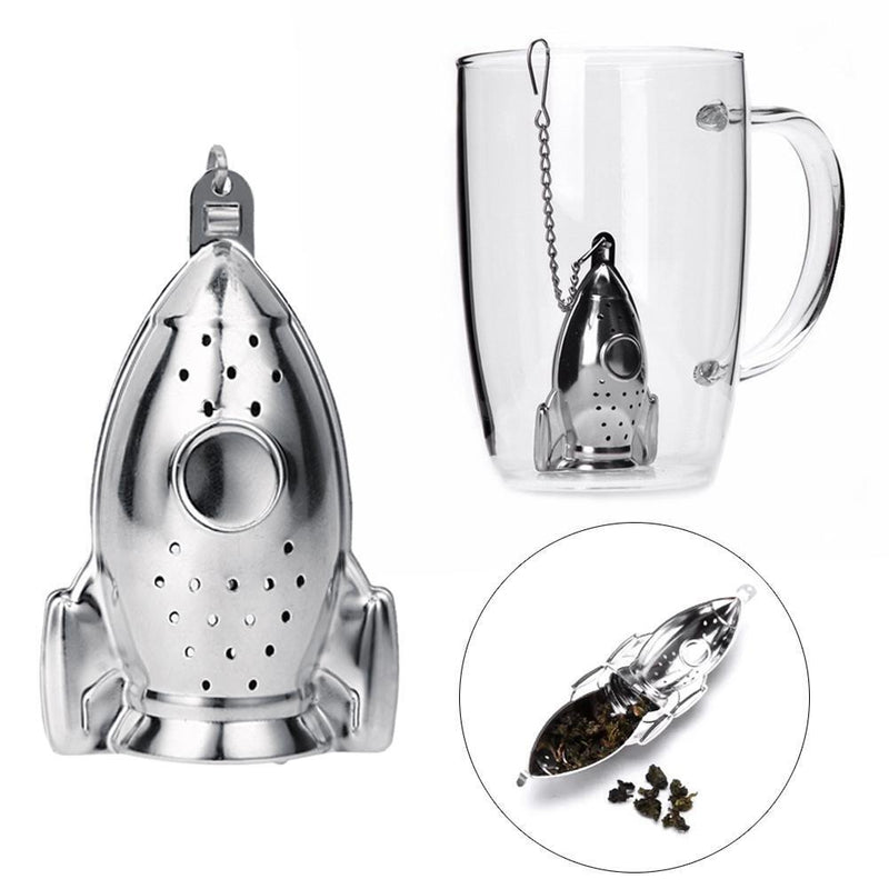 1pc Rocket Shape Tea Infuser Diffuser Loose Leaf Strainer Spice Filter Newly
