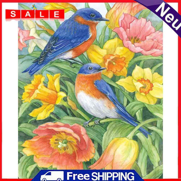 Frameless Bird Flower Oil Paint By Numbers Kit DIY Acrylic Handmade Handicraft