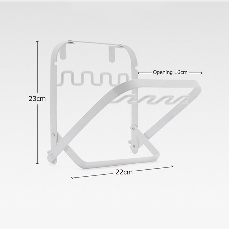 Foldable Garbage Bag Holder Accessories Hanging Rack for Camping Picnic (White)