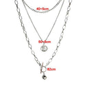 Collar Gothic Hip Hop Rock Coin Pendant Metal Ball Punk Choker Chain Necklace