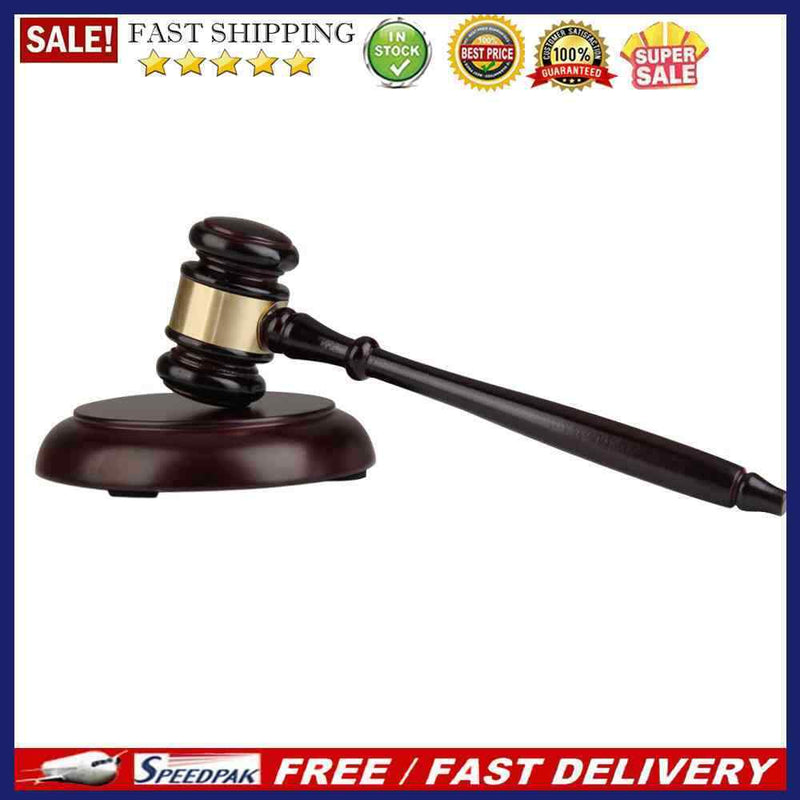 Wooden Handcrafted Wood Gavel Sound Block for Lawyer Judge Auction Sale