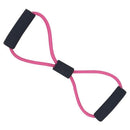 8 Word Rubber Yoga Fitness Chest Expander Rope Workout Equipment (Pink) Newly