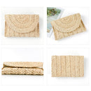 Women Corn Skin Clutch Straw Woven Female Wallet Casual Purse Cosmetic Handbags