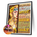 5D Diamond Painting Kit Letters Sunflower Girl Full Round Drill Rhinestone DIY