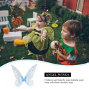 Kids Girls Fairy Wings Anti-fade Glitter Organza Princess Angel Wing (Blue)
