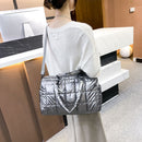 Fashion Lattice Quilted Nylon Crossbody Bag Women Casual Large Capacity Handbag