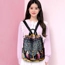 Fashion Print Multifunction Backpack Female Travel Anti-Theft Girls School Bags