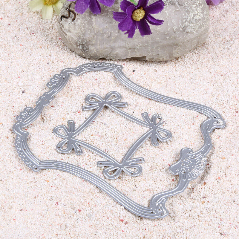 1 Set Bowknot Lace Pattern Emboss Cutting Dies Stencil for Scrapbooking DIY