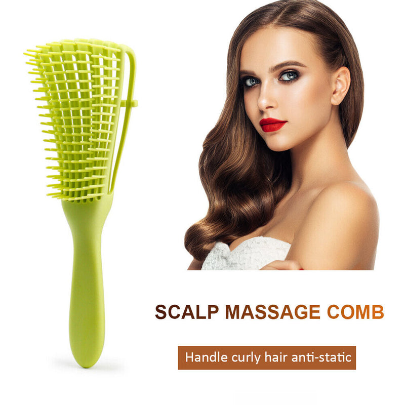 Detangling Hair Brush Massage Wet HairComb Detangler Hairbrush (Olive Green