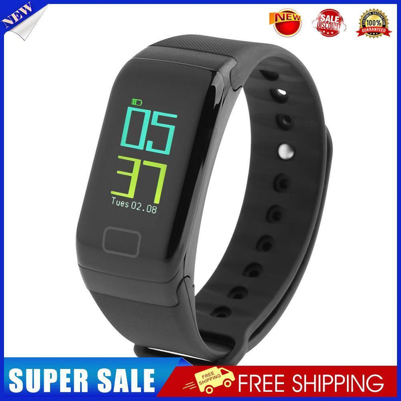 R3C IP65 Waterproof Heart Rate Blood Pressure Sleep Monitor Bracelet(Black)