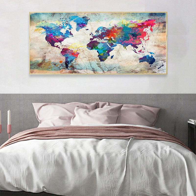 Home Decor Diamond Painting Abstract Map Drill Point Rhinestone Mosaic Pictur