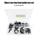 40x Fishing Rod Line Guides Eyes Sets Tip Top Ring Circle Pole Repair Tackle Kit