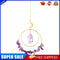 Crystal  Moon Circle Hanging Metal Pendant Home Decor (Purple)