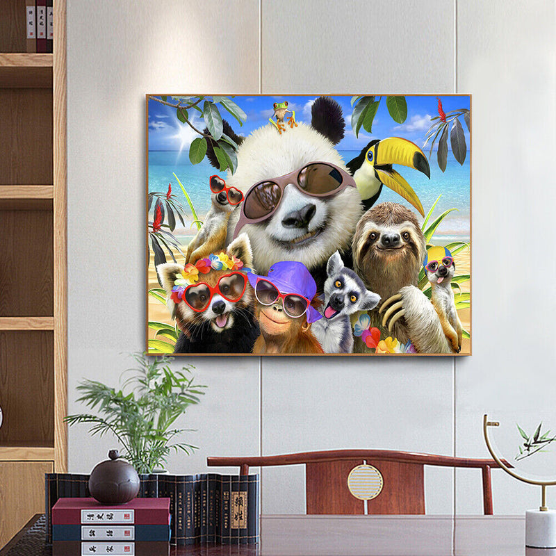 Panda Sloth Oil Painting By Numbers DIY Frameless Art Picture On Canvas Set