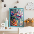 Colorful Cat Oil Paint By Numbers Kit DIY Acrylic Painting on Canvas Frameless