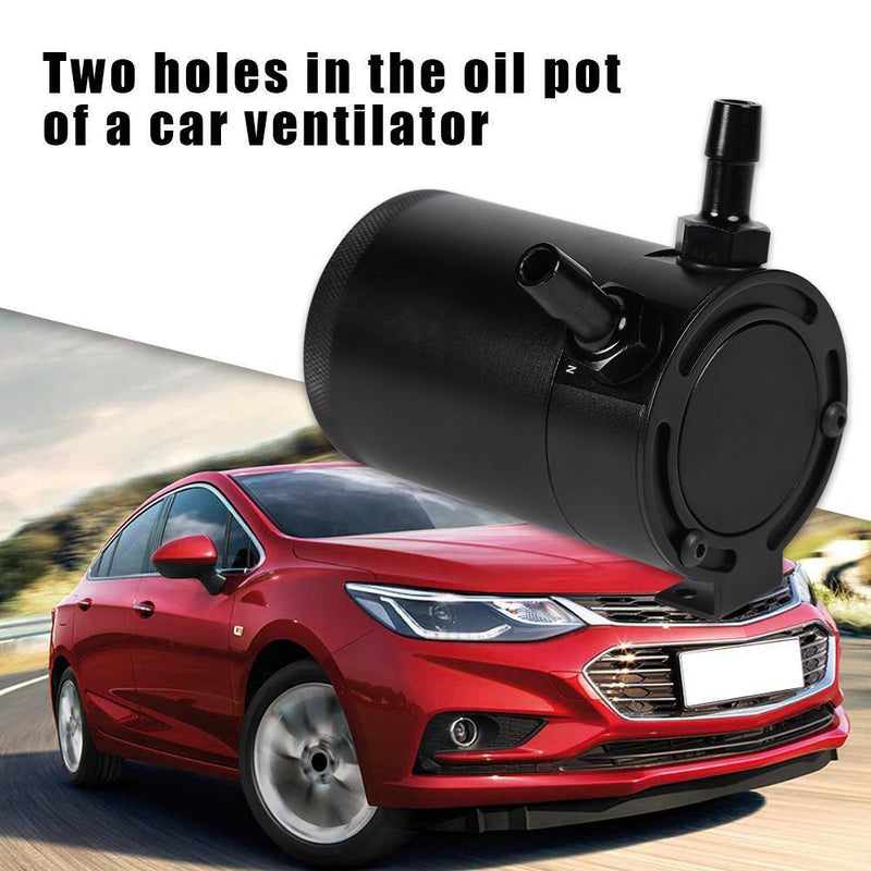 Baffled Aluminum Oil Catch Can 2 Port Oil Catch Tank Reservoir Universal Newly