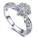Rings Geometry Shape Wedding Engagement Diamond Cluster Hollow Out Ring