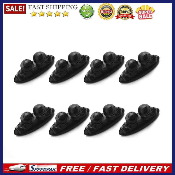 8pcs Car Wire USB Cable Holder Tie Clip Fixer Organizer Black Line Clamp