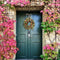 Autumn Wreath Pomegranate Wreath Indoor Outdoor Home Decor Window Wall TOP R6C6