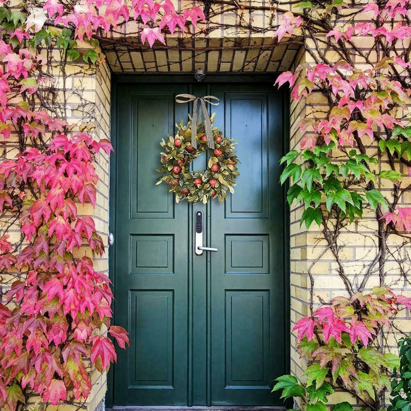 Autumn Wreath Pomegranate Wreath Indoor Outdoor Home Decor Window Wall TOP R6C6