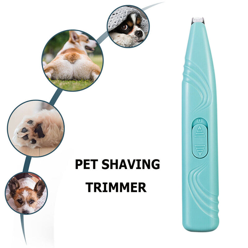 Dog Hair Trimmer Electric Foot Hair Cutter Shaving Grooming Machine (Blue) Newly