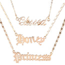 Jewelry Princess Blessed Letter Pendants Honey Angel Babygirl Bib Necklace
