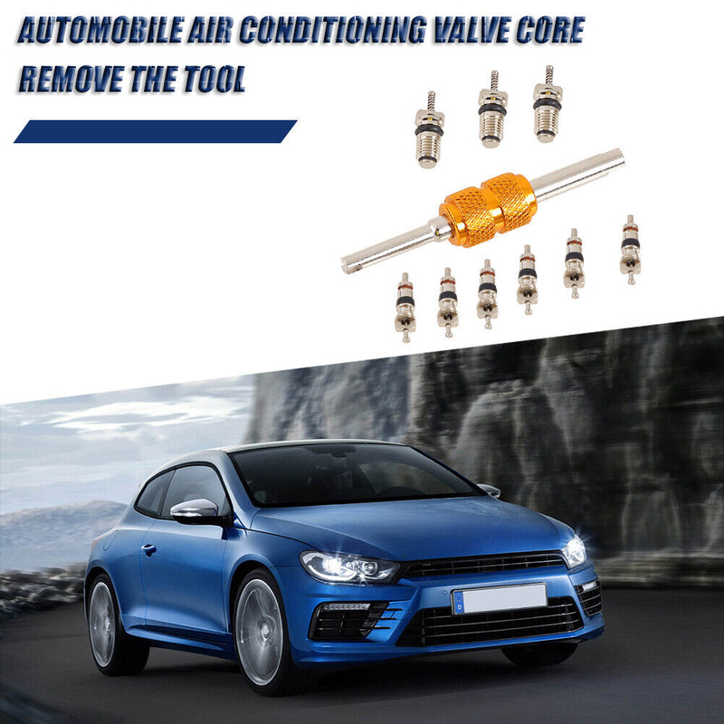 9pcs R-134a Car A/C Air Conditioning Valve Cores with Remover Installer Tool