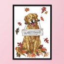 Welcome Dog DIY Cross Stitch Kit 14CT Stamped Embroidery Home Decor (D237)