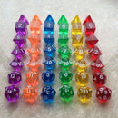 7pcs/Set Multi-sided Dices Digital Polyhedron Acrylic Board Game (Purple)