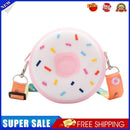 Children Cute Doughnut Crossbody Bag Candy Silicone Shoulder Pouch (Pink)