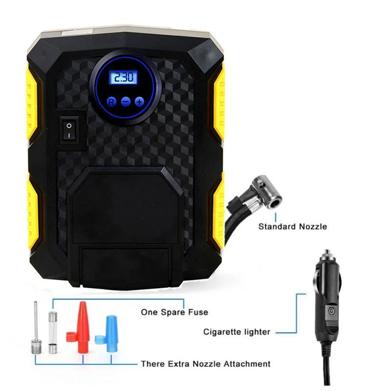 with LED Lamp Tire Flator Car Tire Inflator Automobile Tire Pump Air Compressor