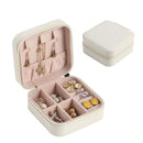 Portable Jewelry Storage Box Earrings Necklace Ring Display Case (White)