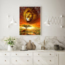 Full Round Drill 5D DIY Diamond Painting Lawn Lion Embroidery Rhinestone Picture
