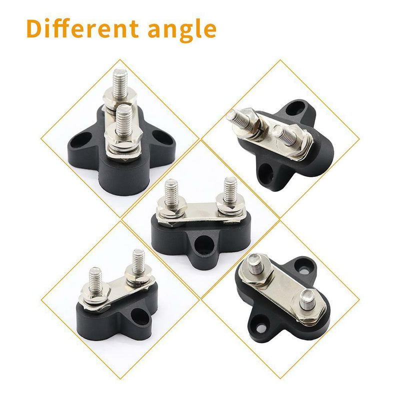 Bus Bar Terminal Block Heavy Duty Dual M6 Power Distribution Stud (Black)